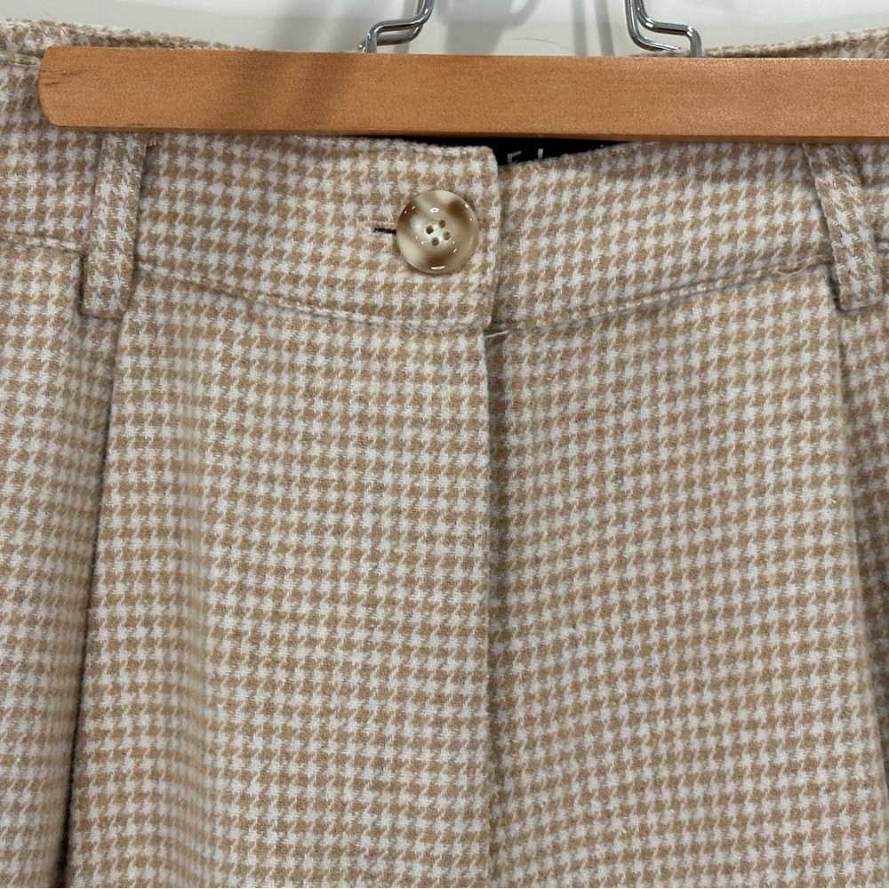Motel Rocks Yeva Houndstooth Wide Leg Trouser Small Neutral Plaid Edgy Cool Girl - Picture 7 of 12